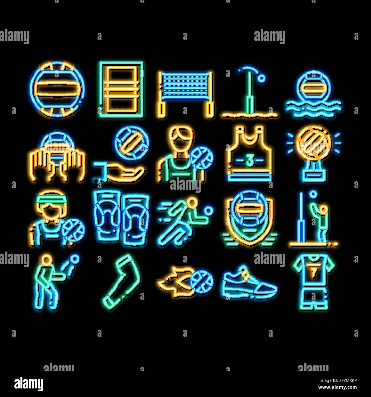 Volleyball Sport Game neon glow icon illustration Stock Vector