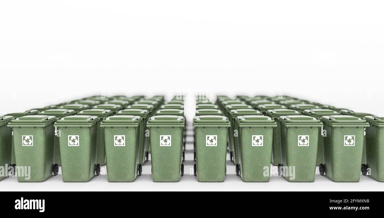 recycle bins isolated on white background 3d illustration Stock Photo ...