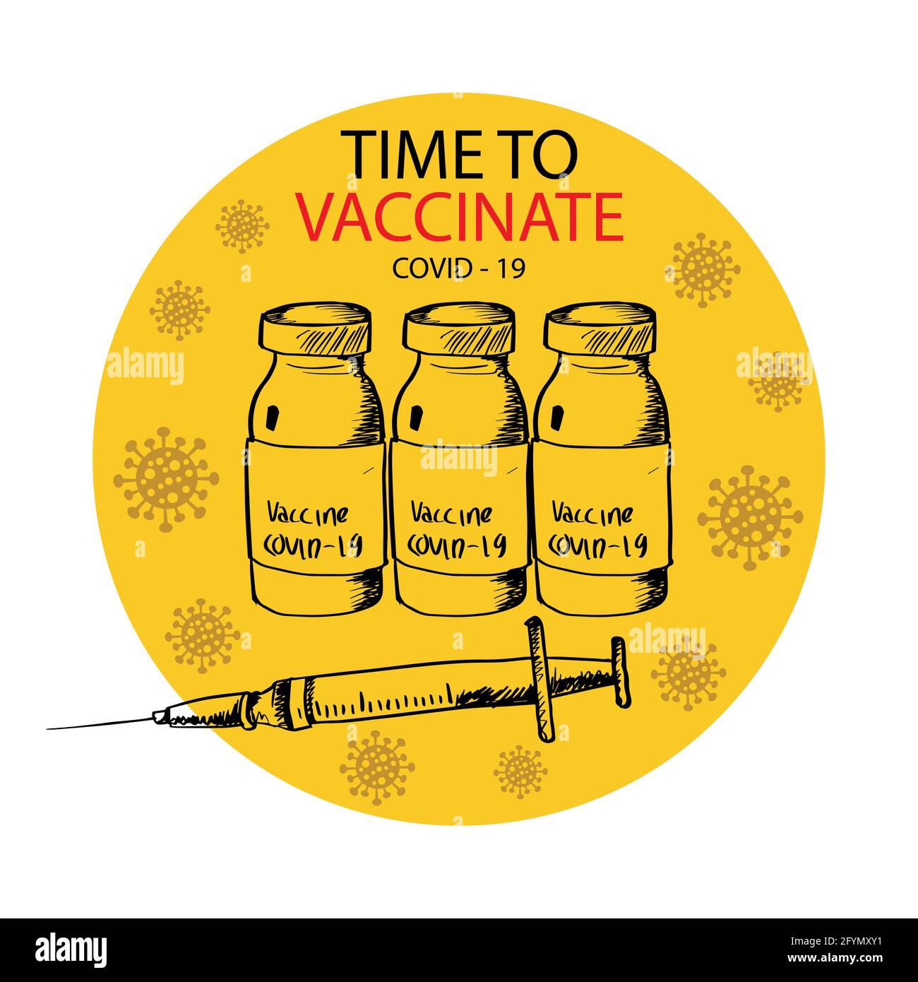 Time to vaccinate. Syringe with a needle Stock Photo