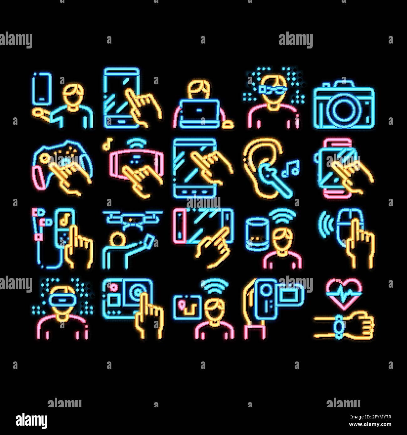 Gadget And Device neon glow icon illustration Stock Vector Image & Art ...