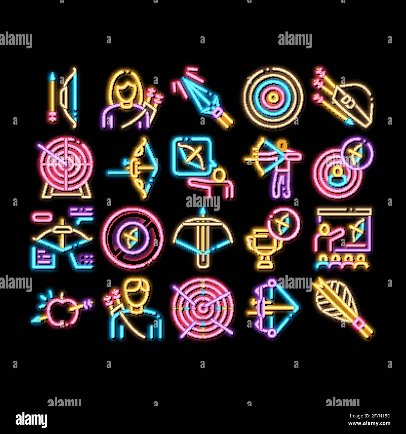 Archery Activity Sport neon glow icon illustration Stock Vector Image ...