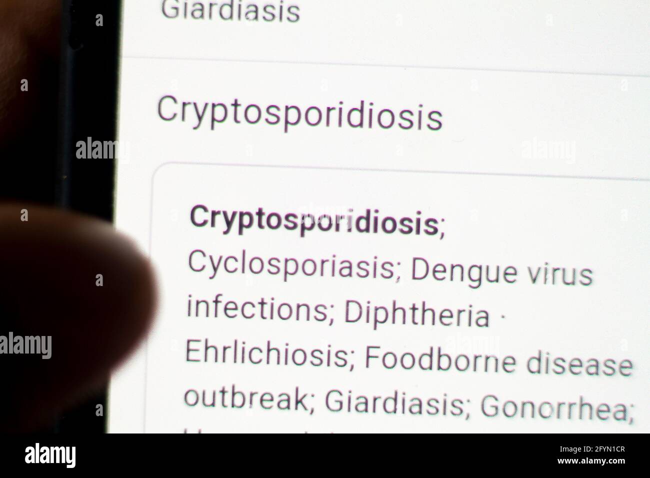 Cryptosporidiosis (crypto) hi-res stock photography and images - Alamy