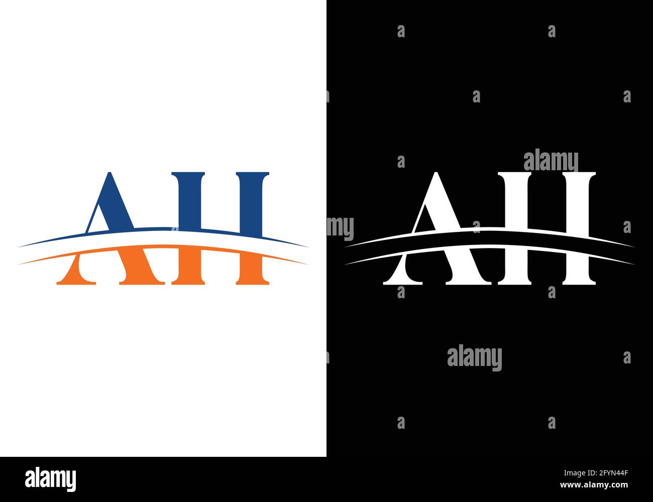 Initial Monogram Letter A H Logo Design Vector Template. A H Letter ...