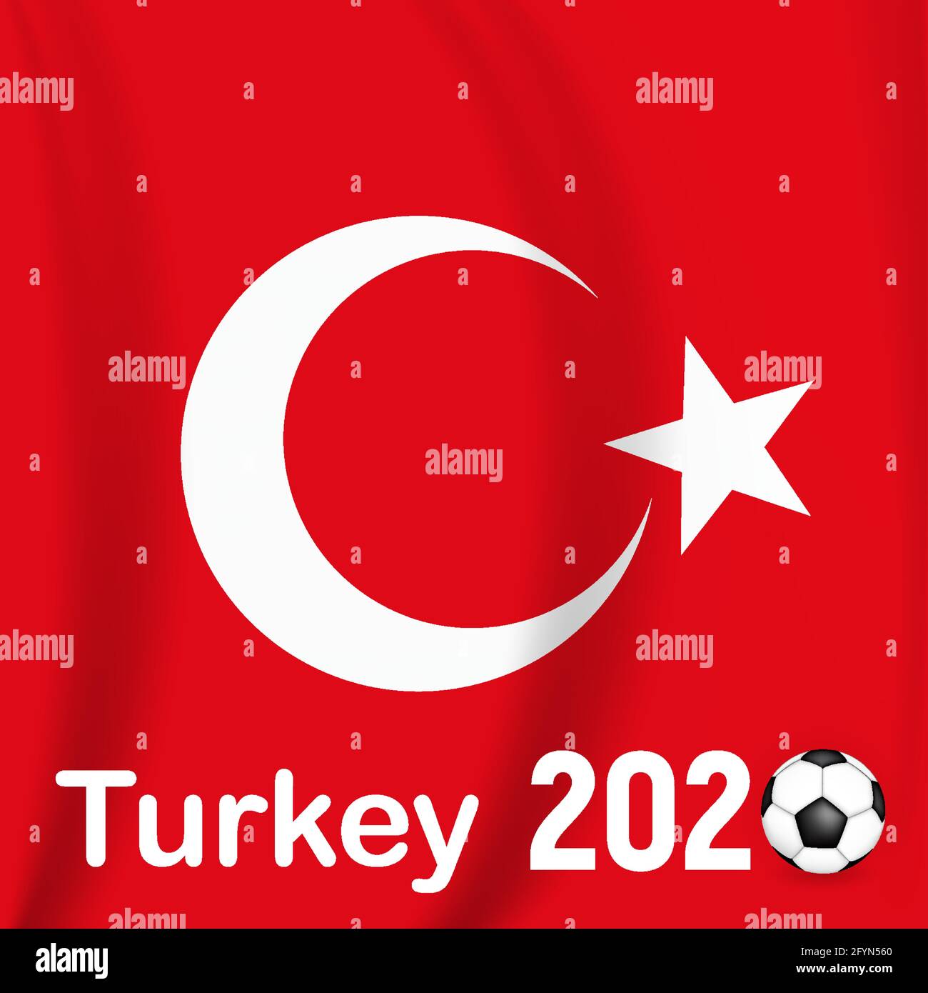 Football game background Turkey with flag. Championship. Vector Illustration Stock Vector