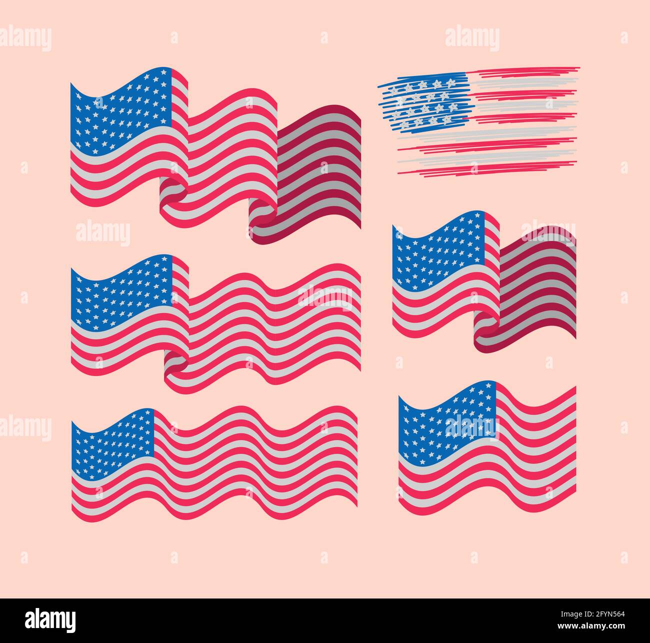 usa flag pack Stock Vector Image & Art - Alamy