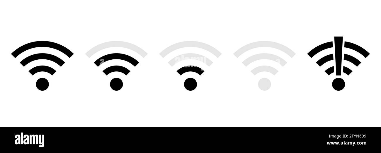 Wi-fi icon set. Wireless technology collection. Wifi pictogram group ...