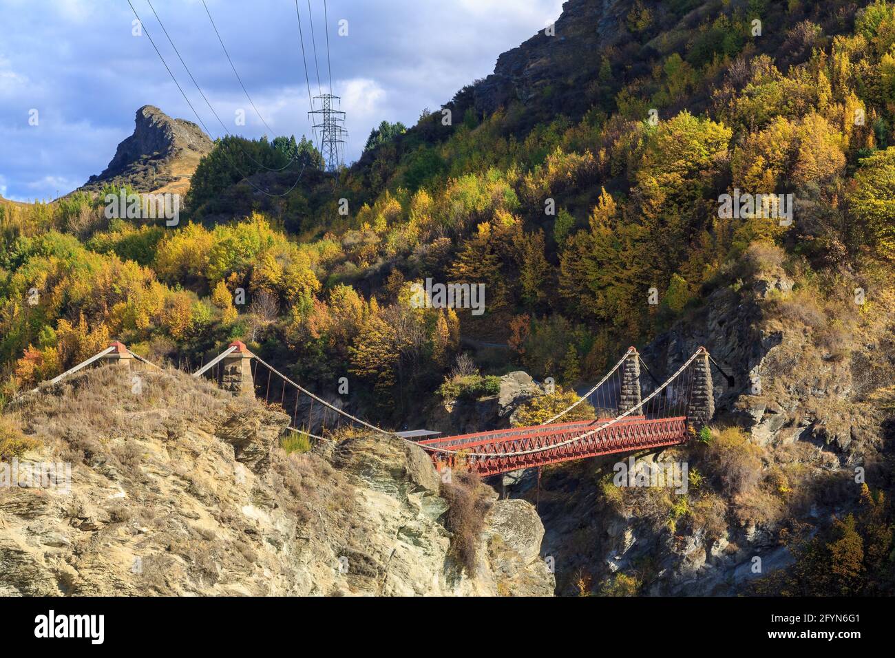 The historic Kawarau Suspension Bridge near Queenstown, New