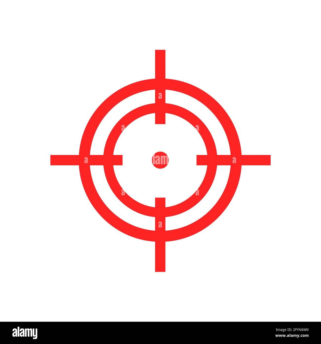 Crosshair with check mark line icon. Goal reached symbol. Target review outline concept. Confirmed pictogram Stock Vector