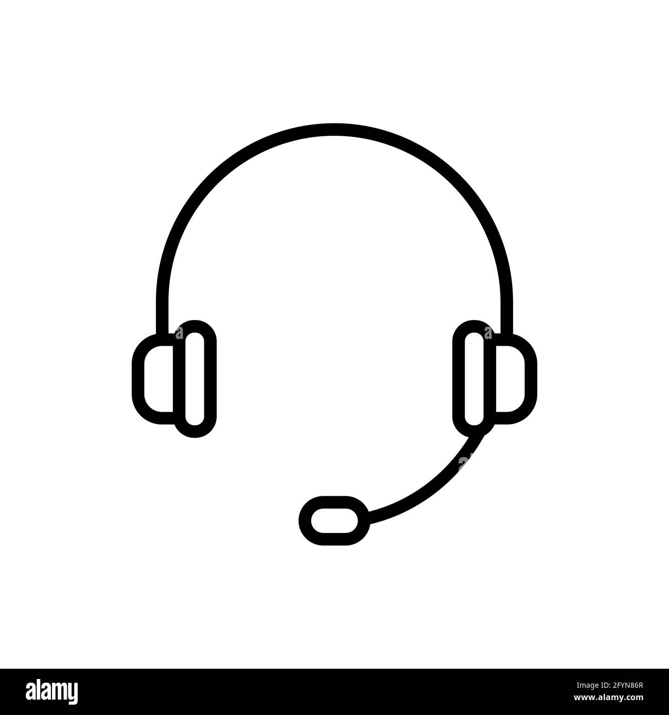 Headphone line icon. Earphones linear sign. Vector isolated on white Stock Vector