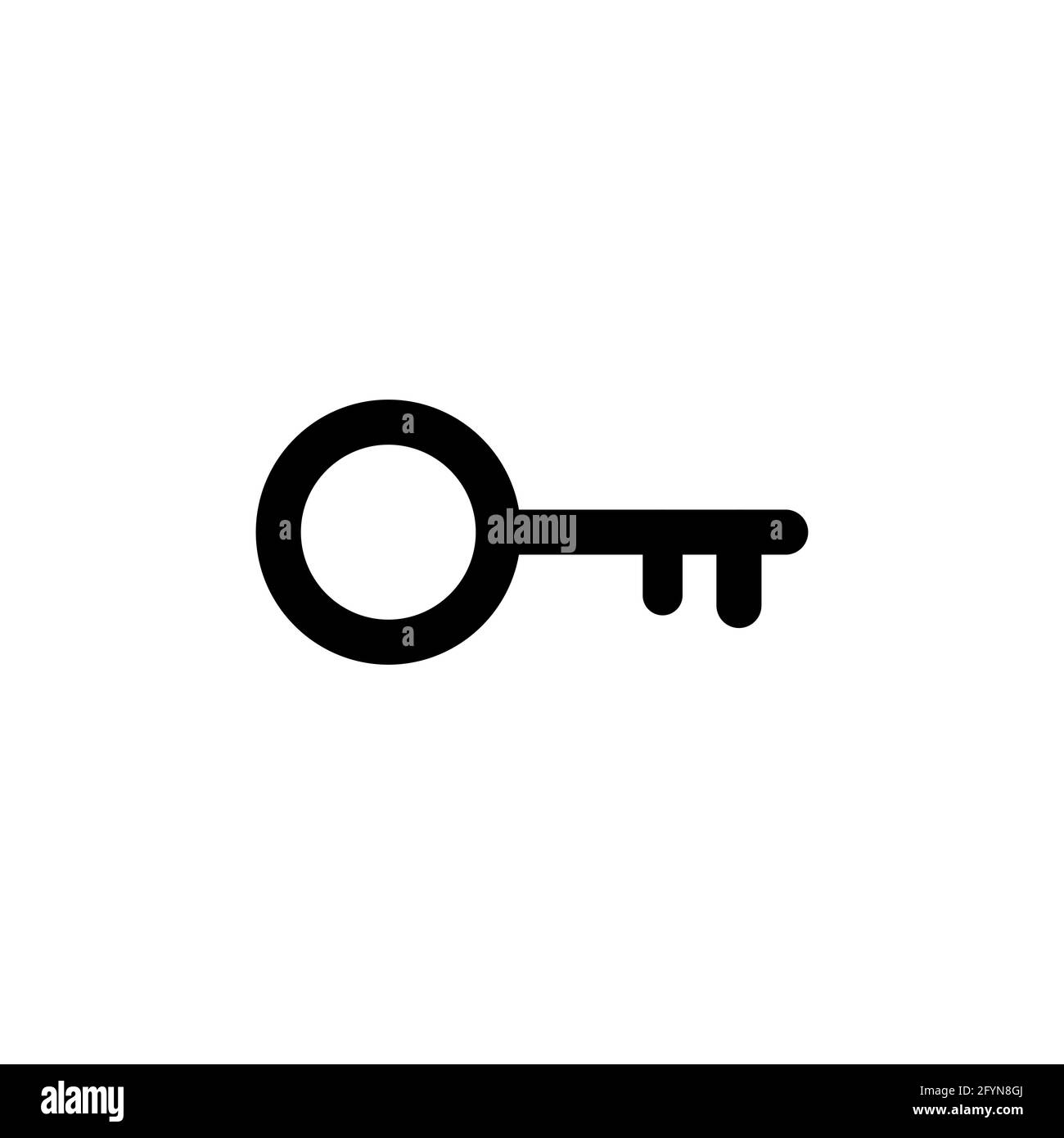 Key icon. Key black outline sign. Vector illustration Stock Vector