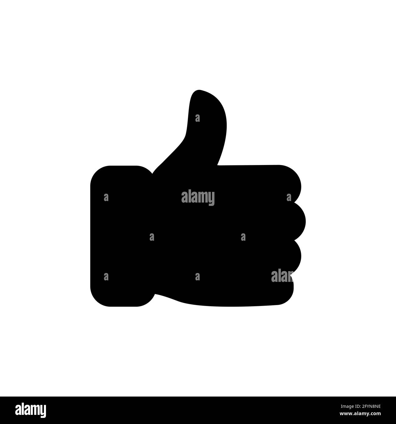 Thumb up icon. Like black sign. Deal and agree silhouette symbol. Arm gesture. Vector isolated on white background Stock Vector