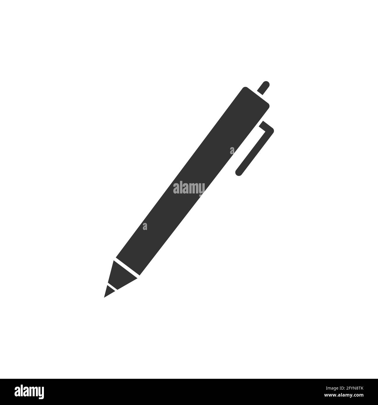 Pen icon. Business symbol. Pencil black silhouette. Vector illustration isolated on white Stock Vector