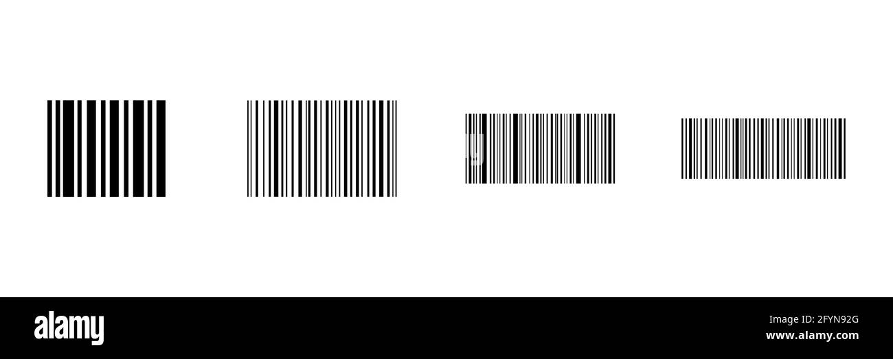 Barcode icon set. QR code collection. Vector illustration isolated on white background. Stock Vector