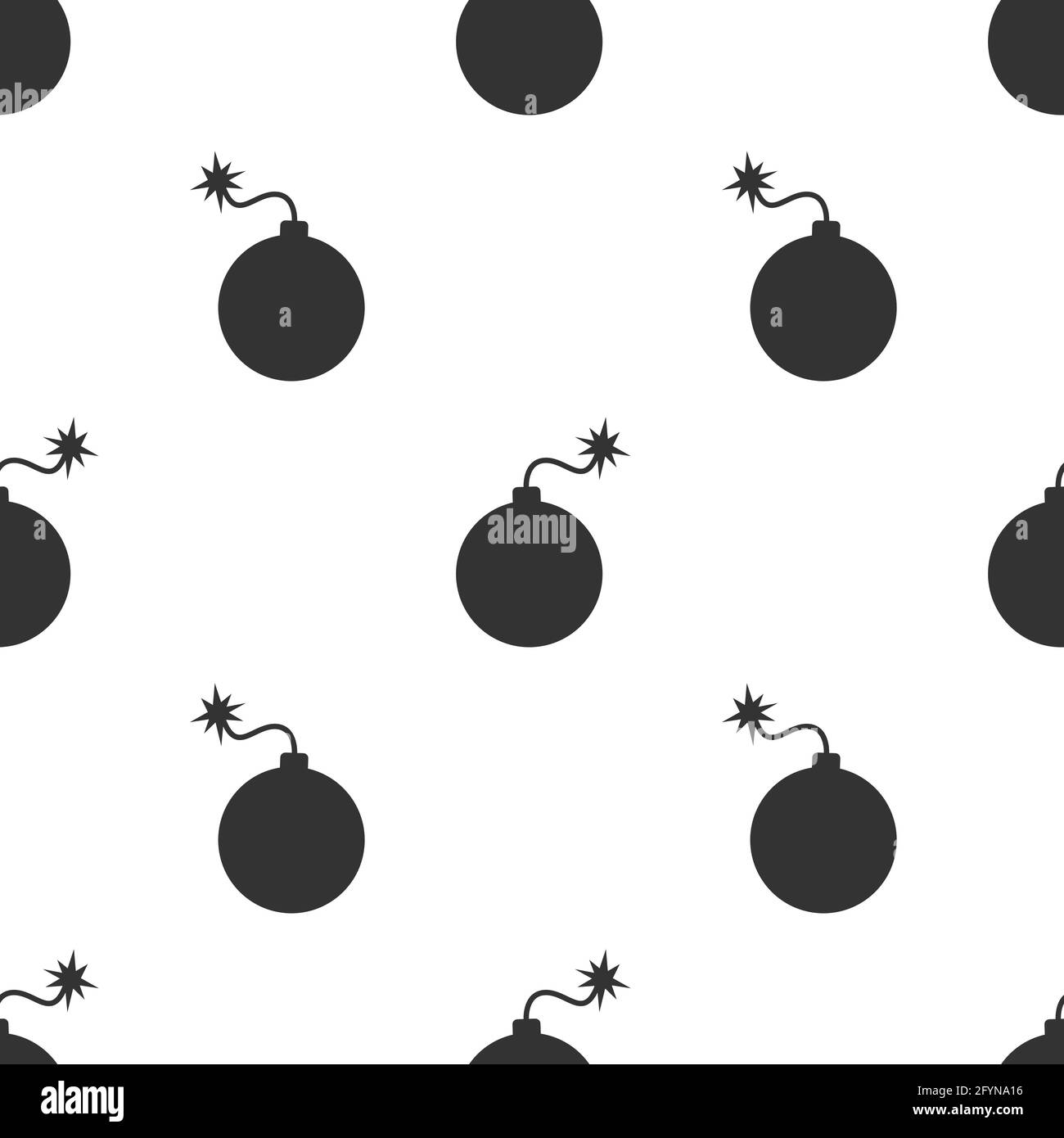 Bomb seamless pattern. Boom symbol pattern. Dynamite sign Stock Vector