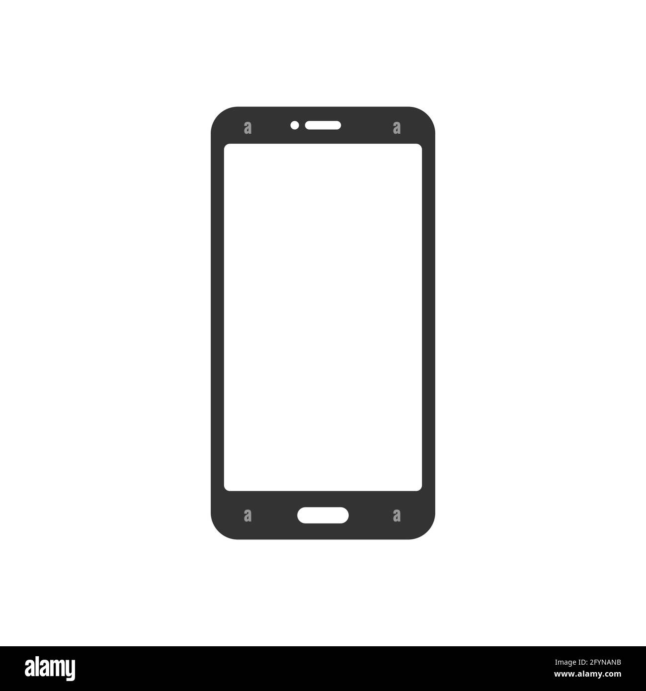 Smartphone icon. Mobile phone with empty screen. Digital technology ...