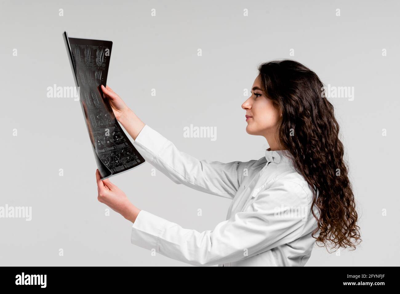 CT scan of the brain and skull for a beautiful young girl to treat a headache. Laser scanning