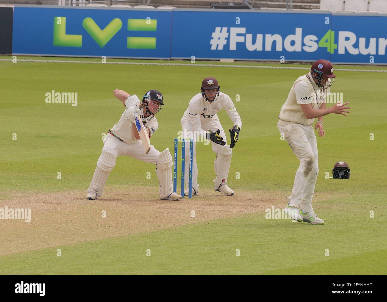 London, UK. 29 May, 2021. London, UK. Gloucestershire’s Miles Hammond batting as Surrey take on Gloucestershire in the County Championship at the Kia Oval, day three David Rowe/Alamy Live News Stock Photo