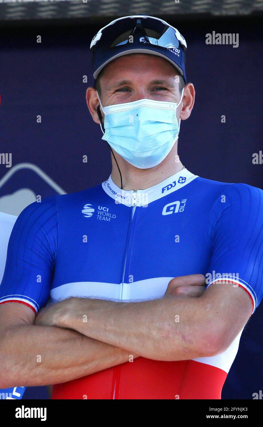 Arnaud Demare of Groupama - FDJ during the Les Boucles de la Mayenne 2021, Cycling race Stage 2, Vaiges - Évron (173 km) on May 28, 2021 in Évron, France - Photo Laurent Lairys / DPPI Stock Photo