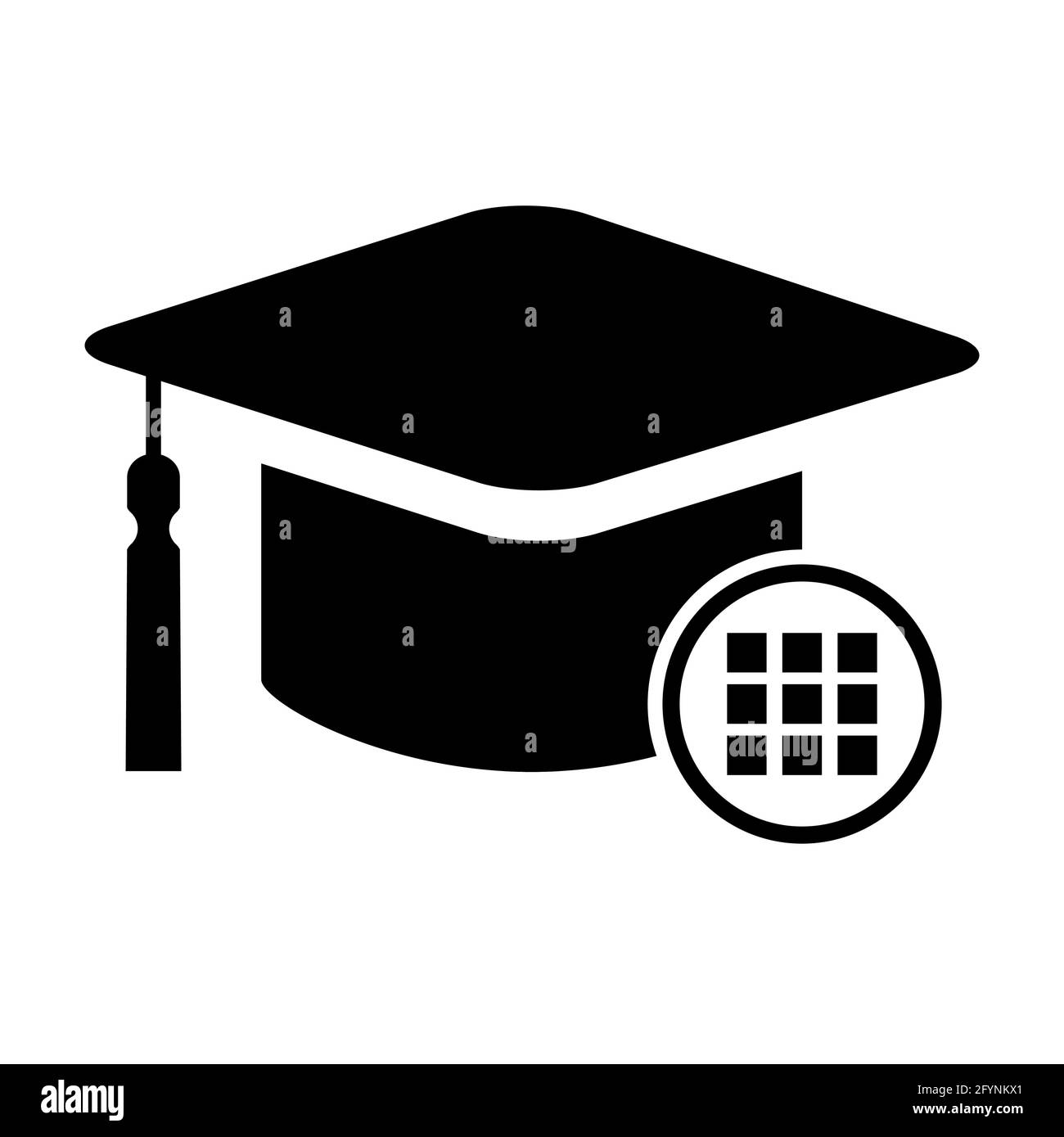 Cap, hat menu symbol isolated on white background. Graduate education ...