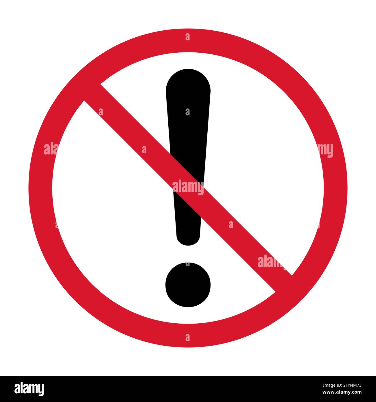 Exclamation mark flat design icon vector. Hazard warning attention sign ...