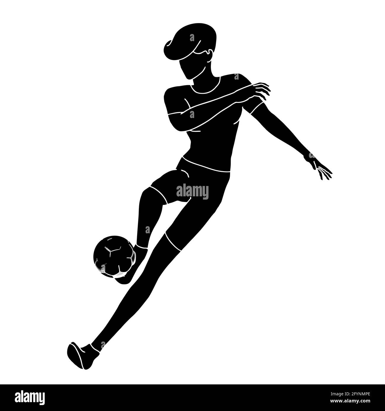 Kicking Soccer Ball Black And White Stock Photos Images Alamy