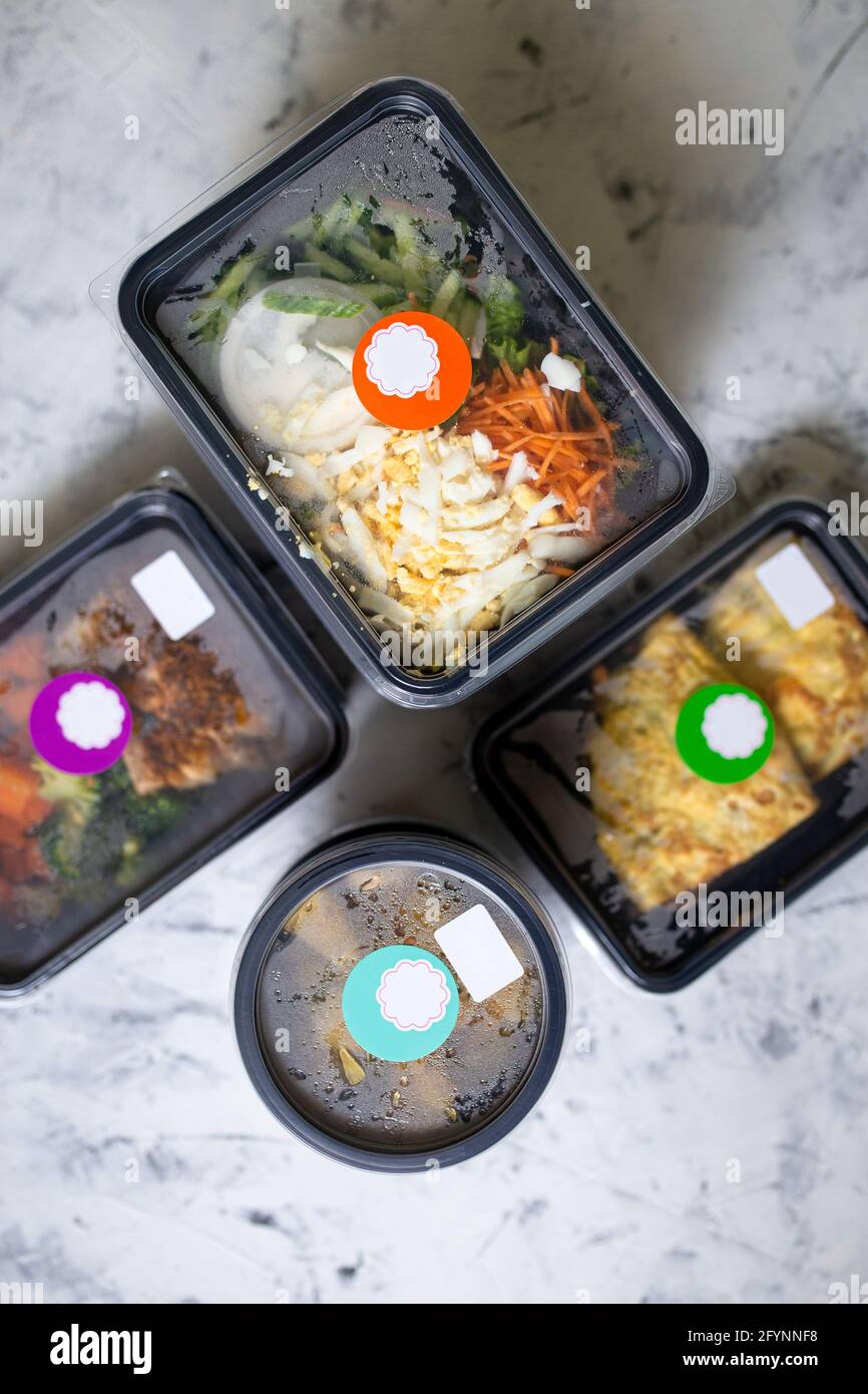 Daily food in containers. Food delivery Stock Photo Alamy