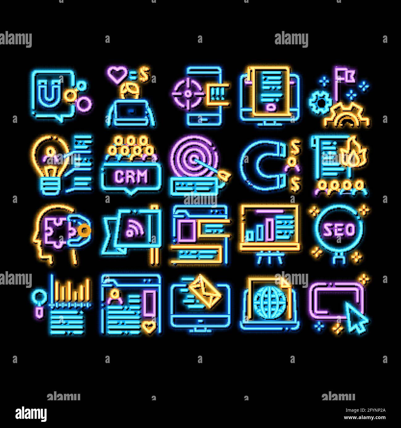 Inbound Marketing neon glow icon illustration Stock Vector Image & Art ...