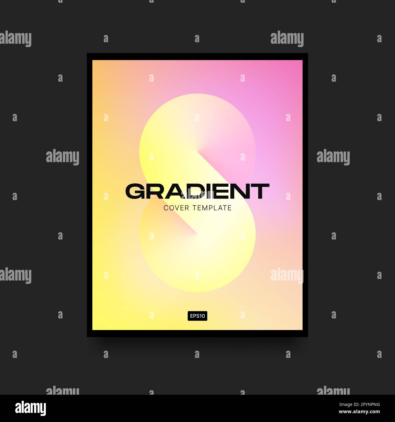 Delicate Pink and Yellow Vertical Cover. Gradient Template with Infinity Symbol. Vector illustration Stock Vector