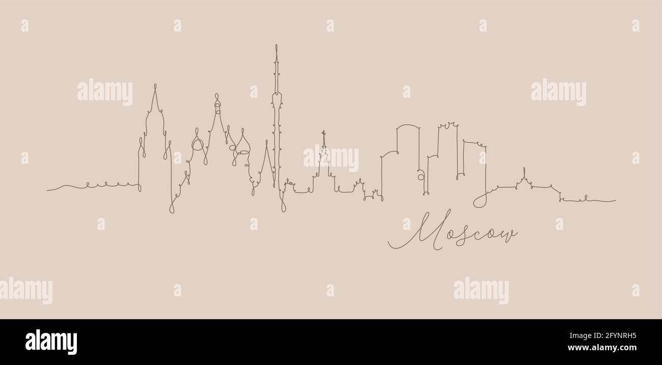 Moscow city silhouette skyline illustration hi-res stock photography ...