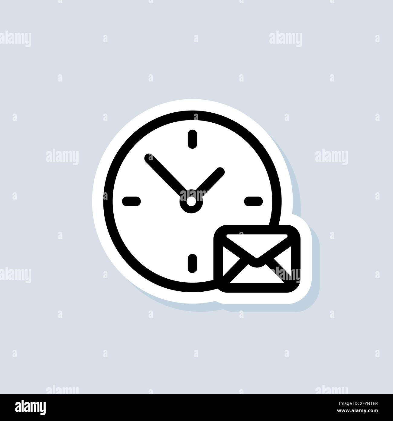Email and messaging sticker. Envelope with clock time. Email Icon ...