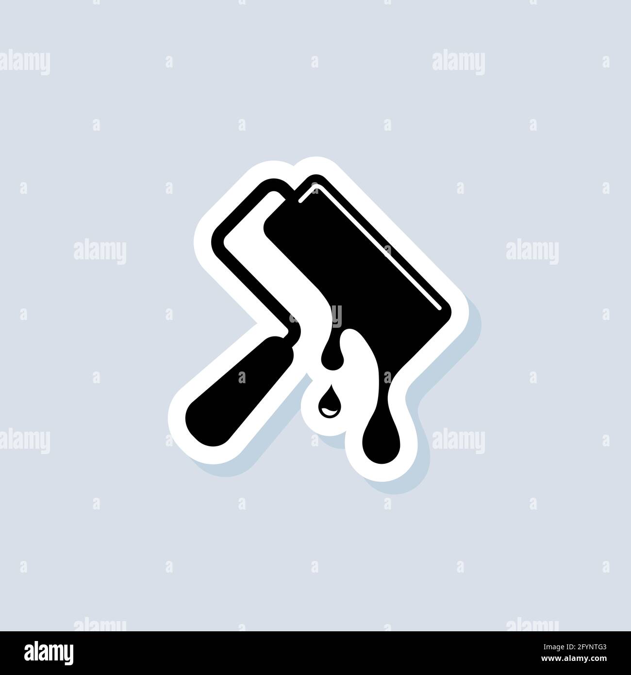 Paint roller sticker. Repairs logo. Paint roller with drops. Repairs ...