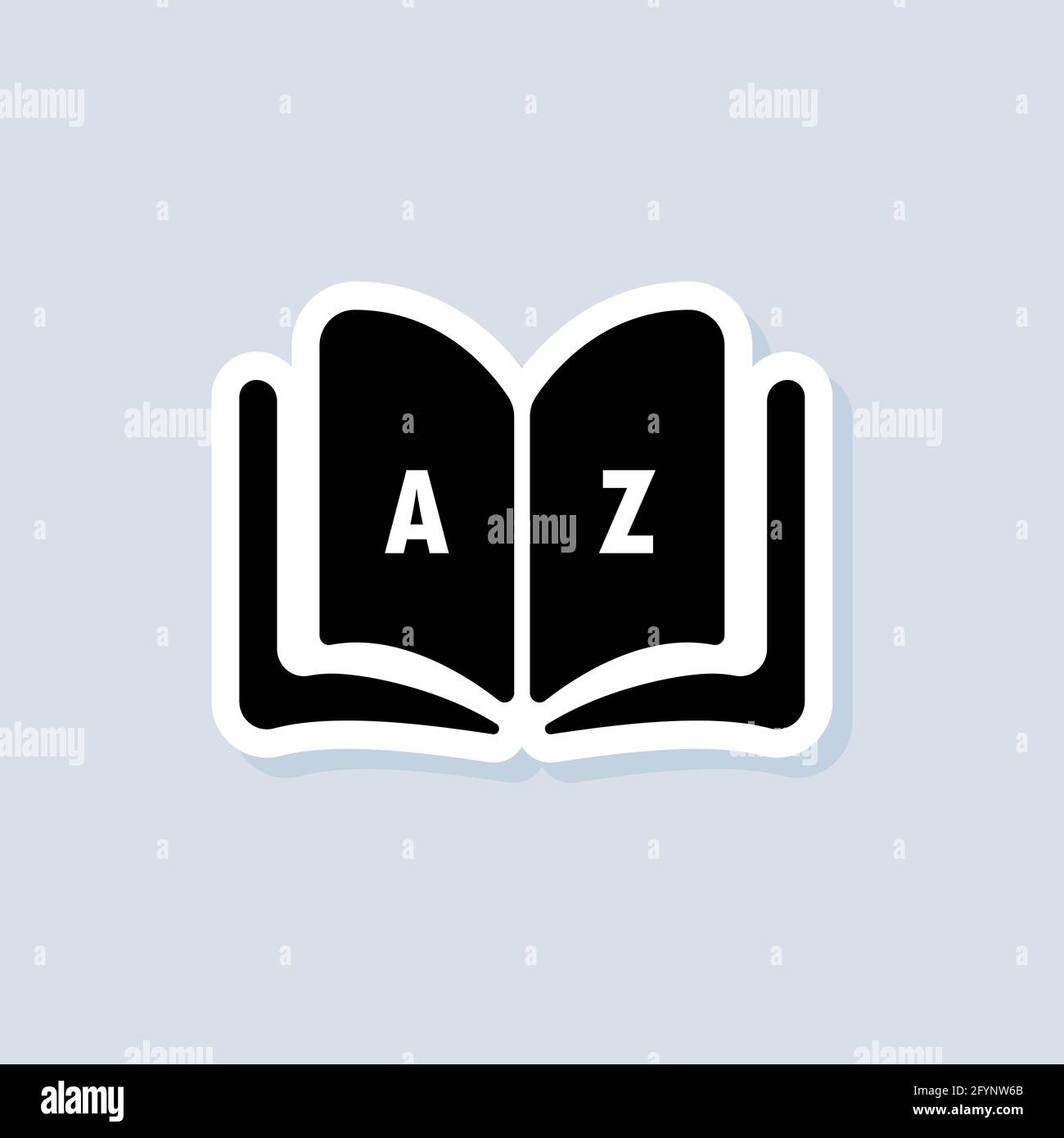 Dictionary icon. Glossary. Badge with book. Dictionary logo. Library ...