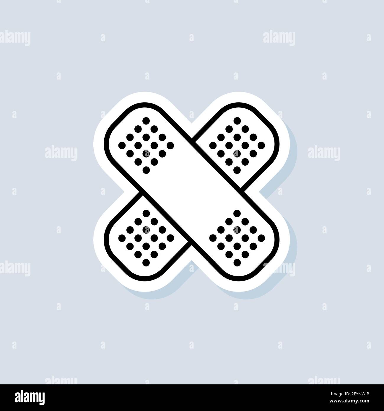 Adhesive plaster sticker. Pharmacy plasters. Emergency. Hospital. Healthcare concept. Vector on isolated background. EPS 10. Stock Vector