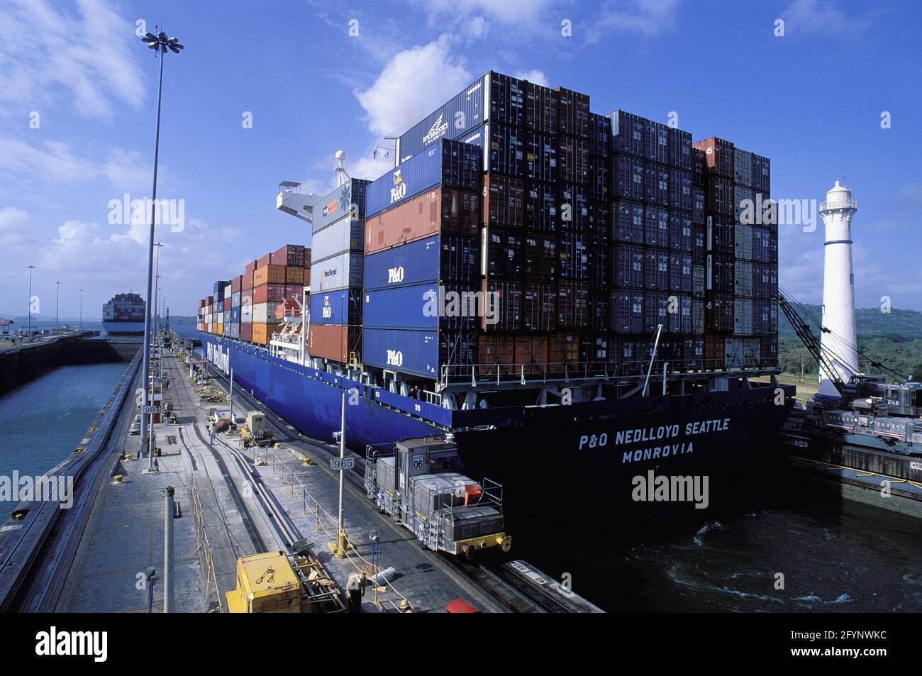 Panama, Panama canal, Gatun lock Stock Photo