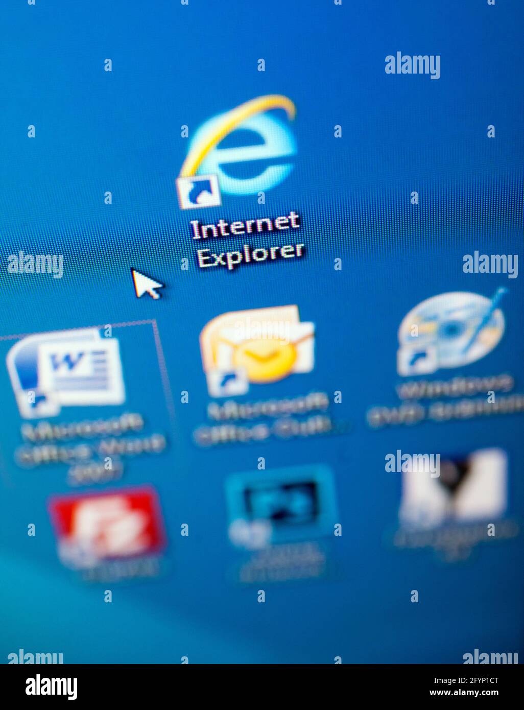 The desktop of a PC, with icons for Internet Explorer Stock Photo - Alamy