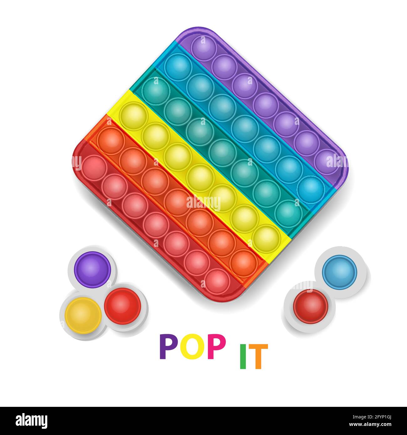 Popit and simple dimple colorful rainbow fidget sensory antistress toy pop  it for kids. Vector illustration Stock Vector Image & Art - Alamy