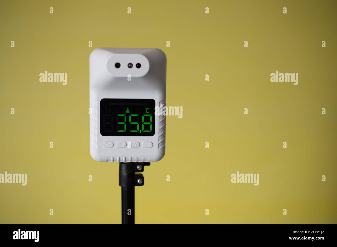 Closeup shot of thermometer scanner, Automatic thermometer for checking ...