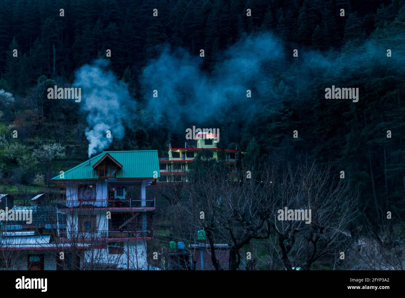Variuos views of Kasol, Parvati Valley Stock Photo