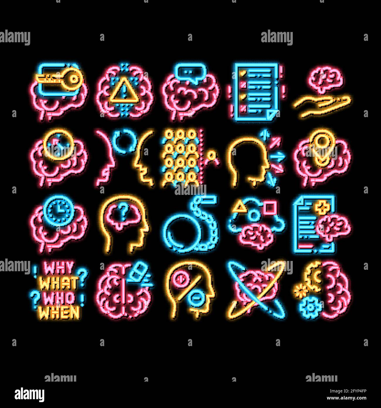 Dementia Brain Disease neon glow icon illustration Stock Vector Image ...