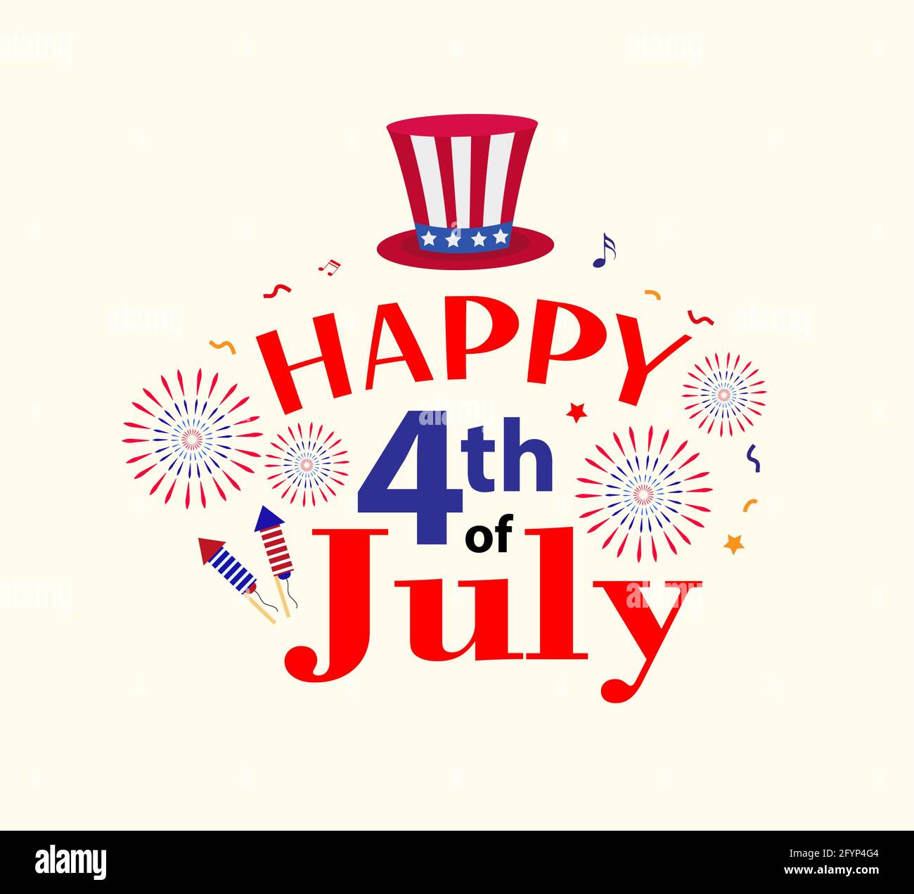 Happy 4th july greeting card, poster. American Independence Day