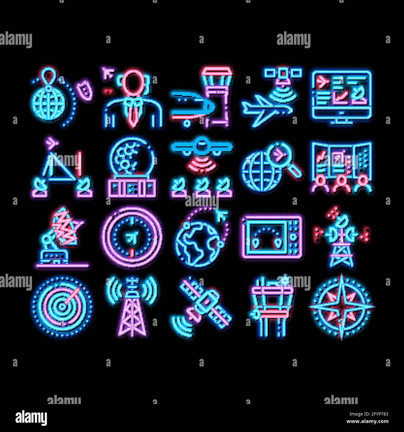 Air Navigation Tool neon glow icon illustration Stock Vector Image ...