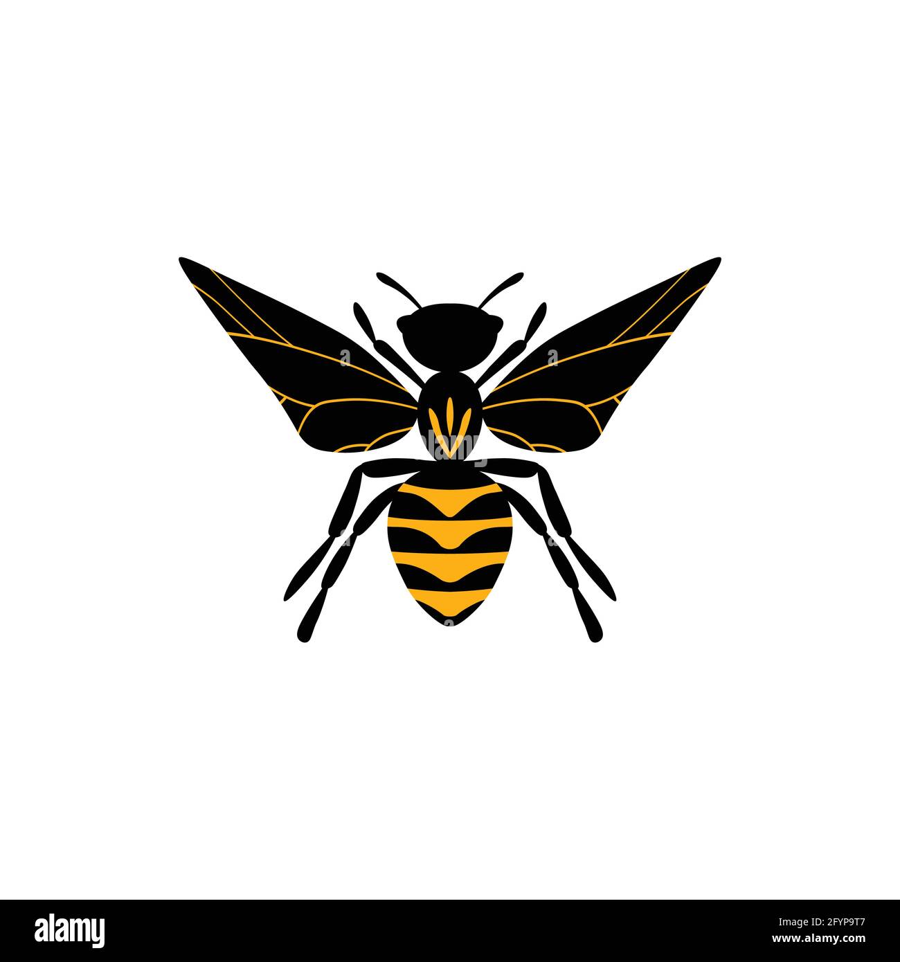 Cartoon bee mascot. A small bees flies. Wasp collection. Vector ...