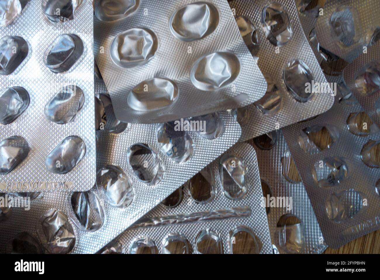 empty pill packets Stock Photo