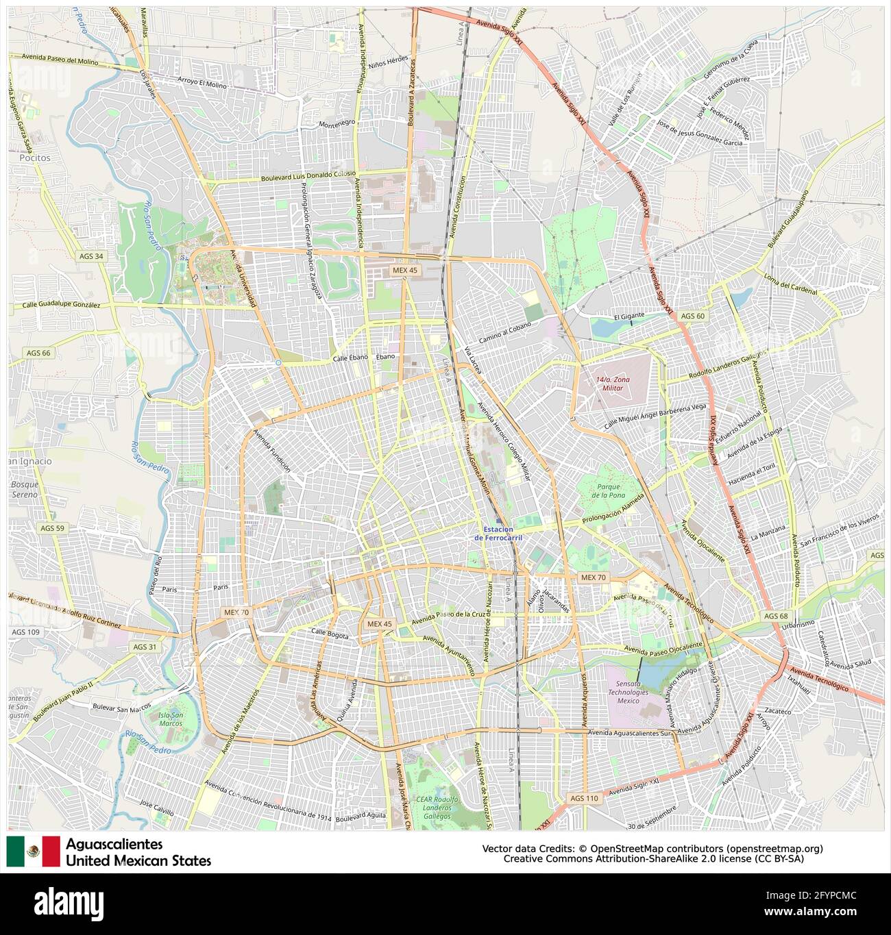 Aguascalientes Map Stock Vector Images - Alamy