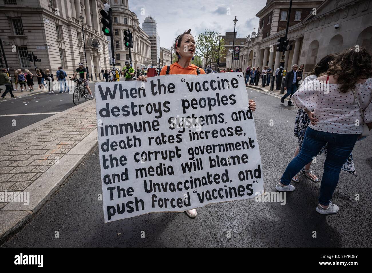 London, UK. 29th May, 2021. Kill The Bill Protest: Thousands of protesters from a range of activist organisations march through Westminster to demonstrate against a proposed policing bill which could see the introduction of a crime bill imposing severe restrictions on the right to protest. Credit: Guy Corbishley/Alamy Live News Stock Photo