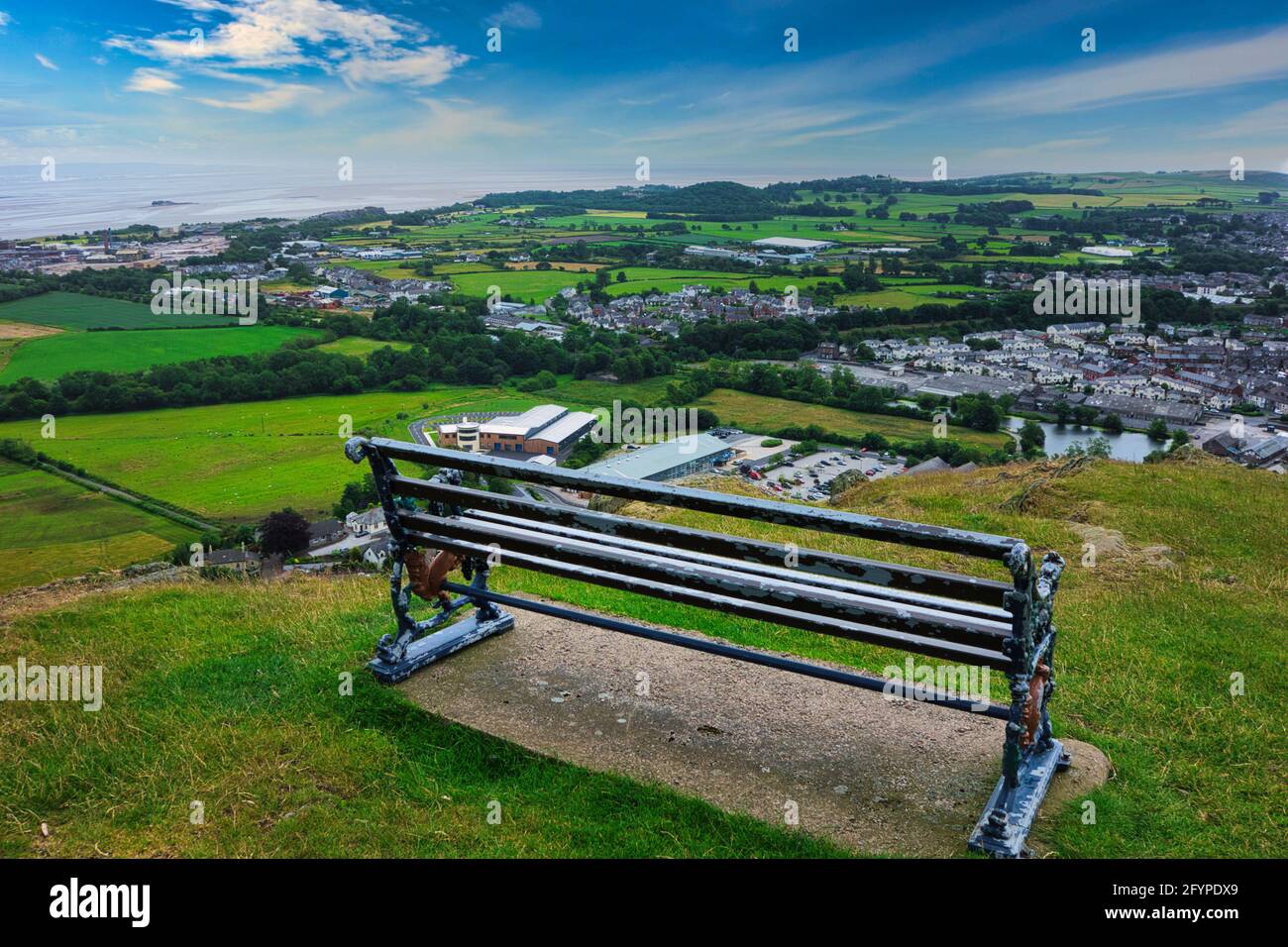 A view of Ulverston from the Hoad Monument, South Lakeland district of Cumbria, England. Stock Photo