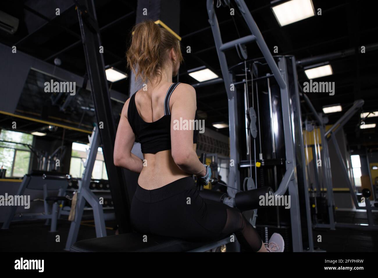 Cable row exercise hi-res stock photography and images - Alamy