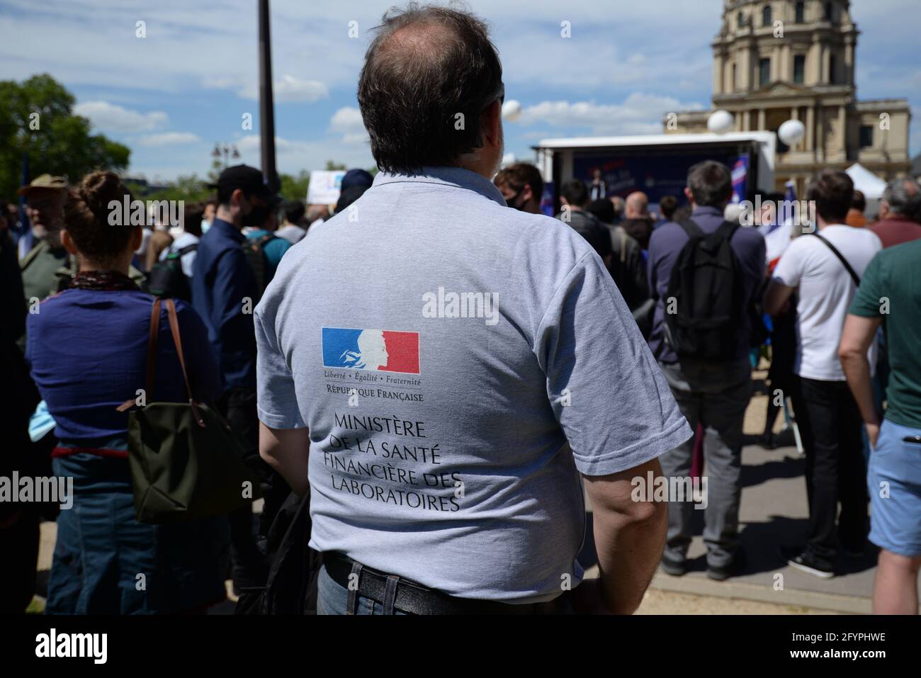 In Paris, the Democracy Festival gathered several hundred people who came to listen to 'pro-frexit' speeches to get out of the E.U. Stock Photo