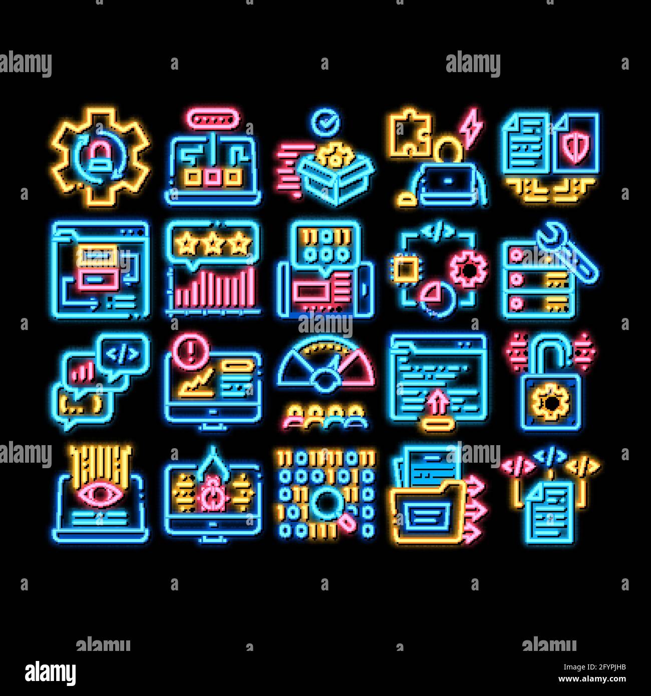 Software Testing And Analysis Icons Set Vector Stock Vector Image & Art ...