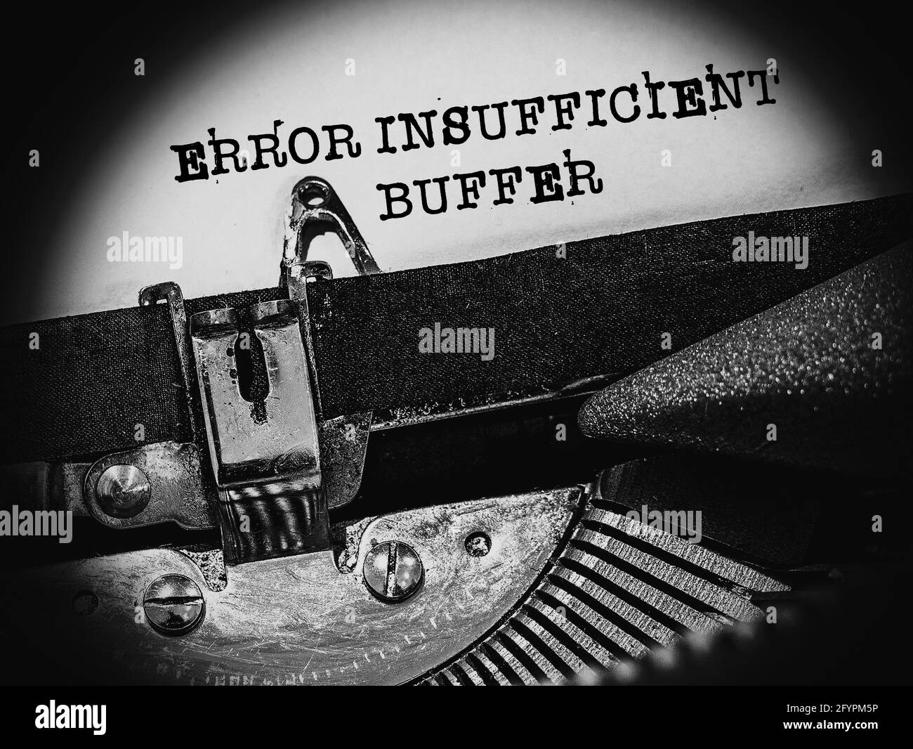 ERROR INSUFFICIENT BUFFER, Vintage Typewriter Stock Photo